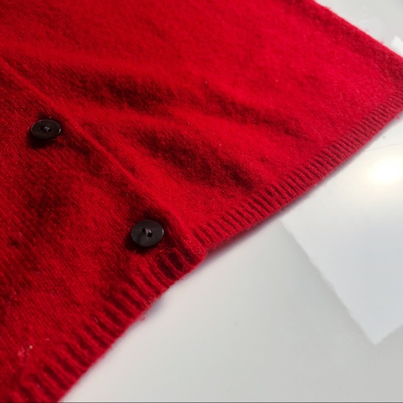 Red 100% Cashmere Cardigan Sweater - Picture 6 of 6